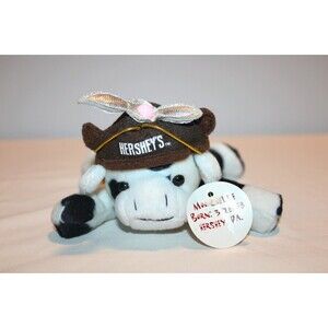 Kurt S. Adler HERSHEY'S COW WITH HAT 7" Bean Bag STUFFED ANIMAL Toy New With Tag